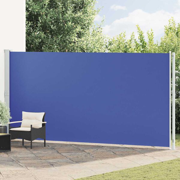 vidaXL Toldo lateral retr&aacute;ctil de jard&iacute;n azul 200x600 cm