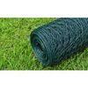 vidaXL Alambrada de gallinero con revestimiento PVC verde 25x1 m