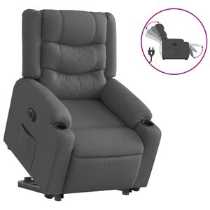 vidaXL Sill&oacute;n el&eacute;ctrico reclinable elevable de tela gris oscuro