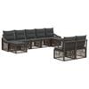 vidaXL Conjunto de sof&aacute;s de jard&iacute;n 9 uds. Gris rat&aacute;n sint&eacute;tico