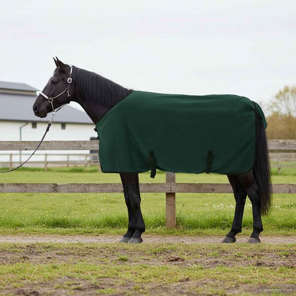 vidaXL Manta para Caballo Verde oscuro completo Poli&eacute;ster