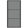 vidaXL Puerta interior vidrio EGS y aluminio negro 102,5x201,5 cm
