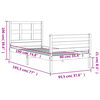 vidaXL Estructura de cama con cabecero madera maciza blanco