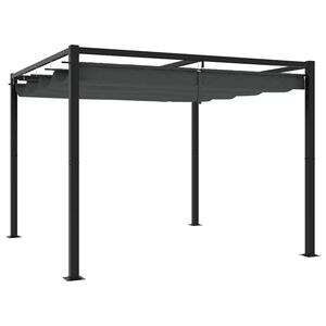 vidaXL Cenador de jard&iacute;n con techo retr&aacute;ctil acero antracita 3x3 m