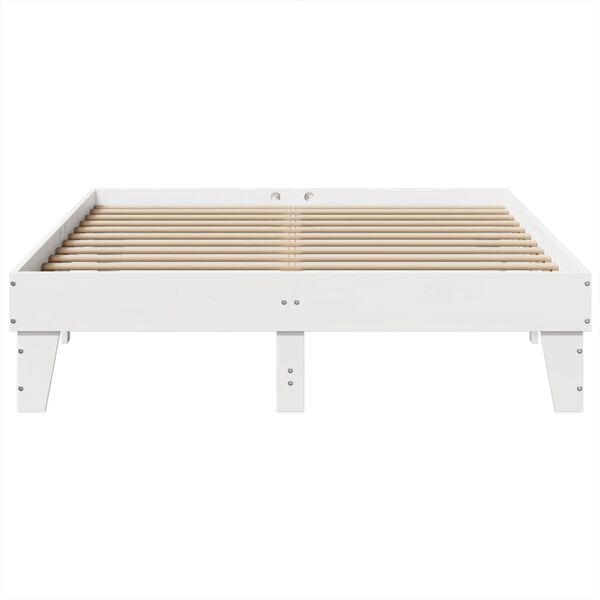 vidaXL Estructura de cama sin colch&oacute;n madera de pino blanca 150x200 cm