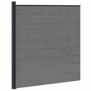 vidaXL Conjunto de valla 175 x 186 cm WPC y Aluminio Gris