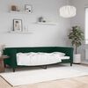vidaXL Sof&aacute; cama sin colch&oacute;n terciopelo verde oscuro 100x200 cm