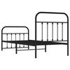 vidaXL Estructura cama sin colchón con estribo metal negro 90x190 cm