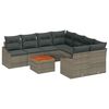 vidaXL Conjunto de sof&aacute;s de jard&iacute;n 9 pcs Gris rat&aacute;n sint&eacute;tico