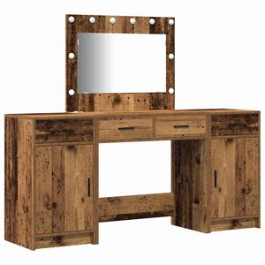vidaXL Mesa Tocador 3 uds. Marr&oacute;n 78,5 x 41 x 135 cm