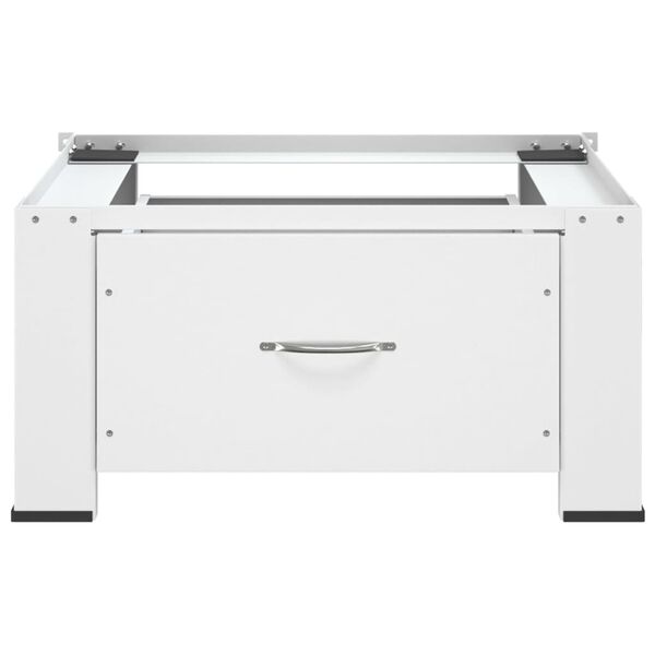 vidaXL Soporte pedestal para lavadora con caj&oacute;n blanco