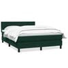 vidaXL Cama box spring con colch&oacute;n terciopelo verde oscuro 160x220 cm