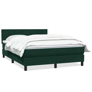 vidaXL Cama box spring con colch&oacute;n terciopelo verde oscuro 160x220 cm