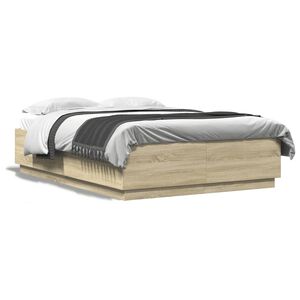 vidaXL Estructura de cama madera de ingenier&iacute;a roble Sonoma 120x200 cm