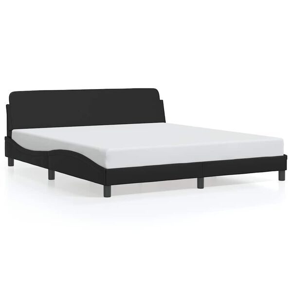 vidaXL Estructura de cama Dover cuero sint&eacute;tico negro 180x200 cm