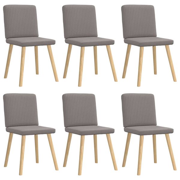 vidaXL Sillas de comedor 6 unidades de tela gris taupe