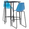 vidaXL Juego de mesa alta y taburetes 3 piezas pl&aacute;stico azul