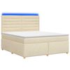 vidaXL Cama box spring con colch&oacute;n Crema 140 x 190 cm Tela