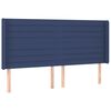vidaXL Cama box spring colch&oacute;n y luces LED tela azul 180x200 cm