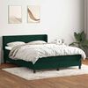 vidaXL Cama box spring con colch&oacute;n terciopelo verde oscuro 160x220 cm