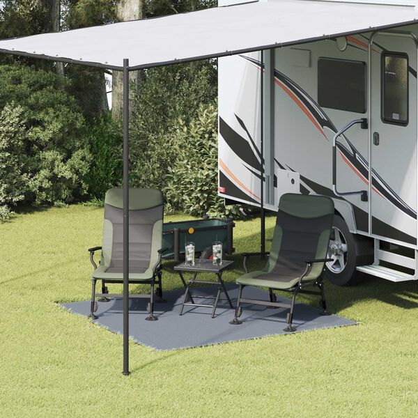 vidaXL Alfombra para tienda Azul y gris 200 x 200 cm Polietileno