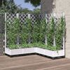 vidaXL Jardinera con enrejado PP blanco 120x120x121,5 cm