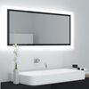 vidaXL Espejo de ba&ntilde;o LED acr&iacute;lico negro brillo 100x8,5x37 cm