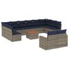 vidaXL Set sof&aacute;s de jard&iacute;n con cojines 13 piezas rat&aacute;n sint&eacute;tico gris