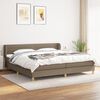 vidaXL Cama box spring con colch&oacute;n tela gris taupe 200x200 cm