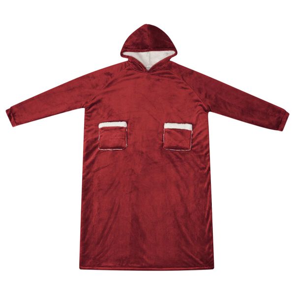 vidaXL Sudadera manta Rojo Burdeos xl Forro Polar y Franela