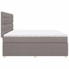 vidaXL Cama box spring con colch&oacute;n tela gris taupe 200x200 cm