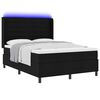 vidaXL Cama Box Spring LED con colch&oacute;n Negro 160 x 200 cm tela