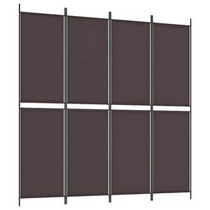 vidaXL Biombo divisor de 4 paneles de tela marr&oacute;n 200x200 cm