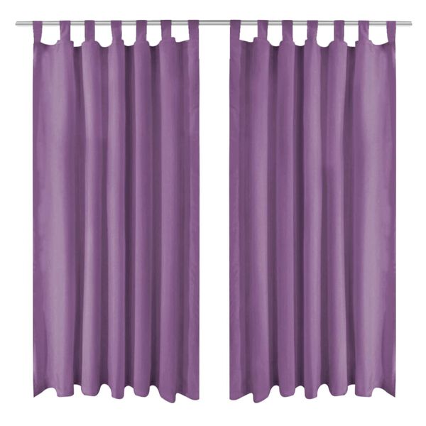 vidaXL Cortinas de micro-raso con bucles 2 unidades 140x225 cm lila