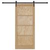 vidaXL Puerta Corredera ORKDAL Natural y negro 86 x 198,5 cm