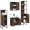 vidaXL Set de muebles de ba&ntilde;o 4 pzas madera contrachapada marr&oacute;n roble