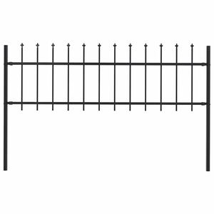 vidaXL Valla de jard&iacute;n Woerden con punta de lanza de acero, 181x60 cm, negro