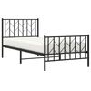 vidaXL Estructura cama sin colch&oacute;n con estribo metal negro 90x200 cm