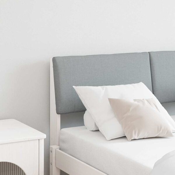 vidaXL Cabecero tapizado Gris Claro 120 cm Madera de pino macizo