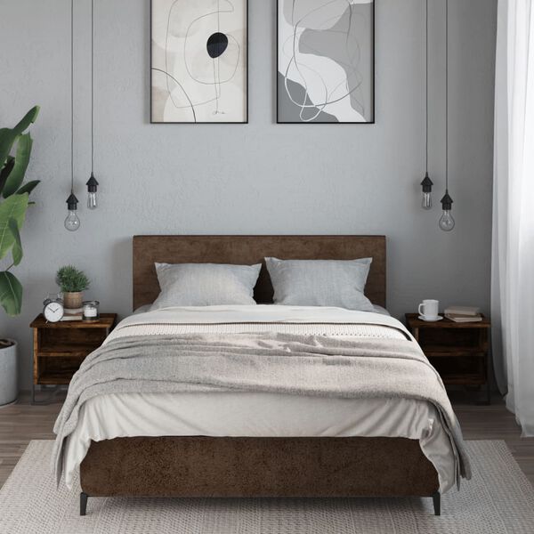 vidaXL Mesitas noche 2 uds madera ingenier&iacute;a roble ahumado 40x30x40 cm