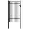 vidaXL Puerta de cerca HORST 100 x 175 cm Metal Negro Con cerradura
