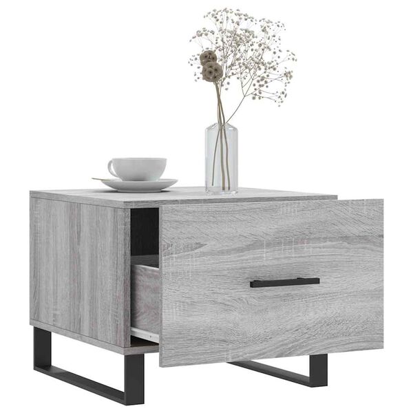 vidaXL Mesa de centro madera contrachapada gris Sonoma 50x50x40 cm