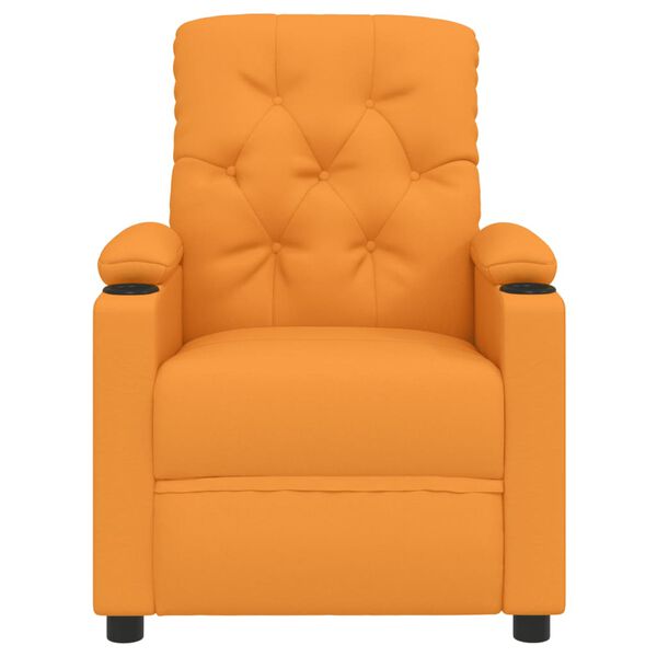vidaXL Sillón de masaje eléctrico tela amarillo oscuro