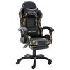 vidaXL Silla gaming con reposapi&eacute;s cuero sint&eacute;tico negro y camuflaje