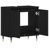 vidaXL Mueble de lavabo para baño Roble Negro 58 x 33 x 60 cm