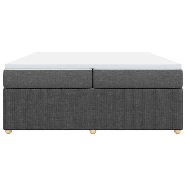 vidaXL Cama box spring con colch&oacute;n tela gris oscuro 200x200 cm