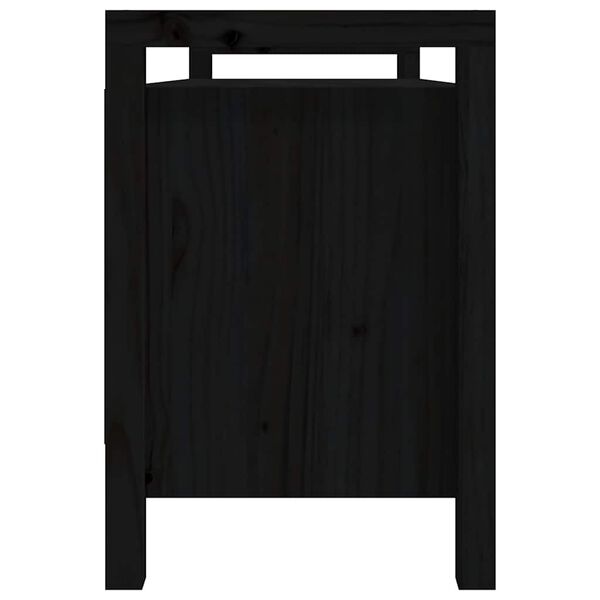 vidaXL Banco de recibidor madera maciza de pino negro 110x40x60 cm
