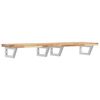 vidaXL Estante de lavabo de pared acero y madera maciza de acacia