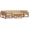 vidaXL Conjunto de sof&aacute;s de exterior con coj&iacute;n 7 pcs Natural y Beige