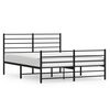 vidaXL Estructura cama sin colchón con estribo metal negro 140x190 cm